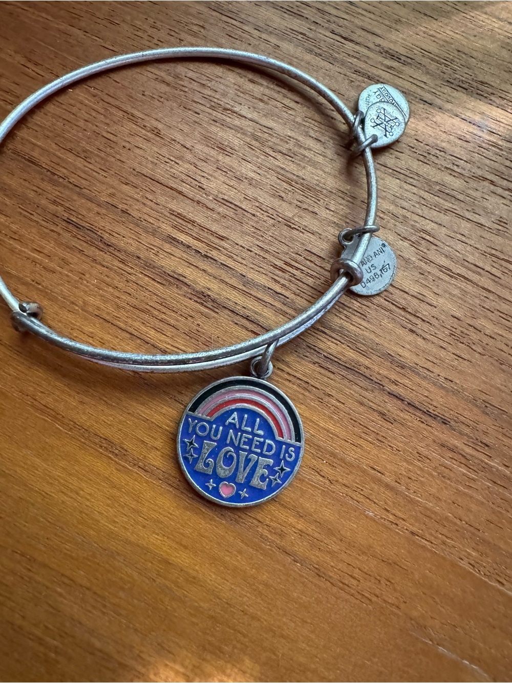 Alex and Ani Beatles charm bracelet All you need is love
